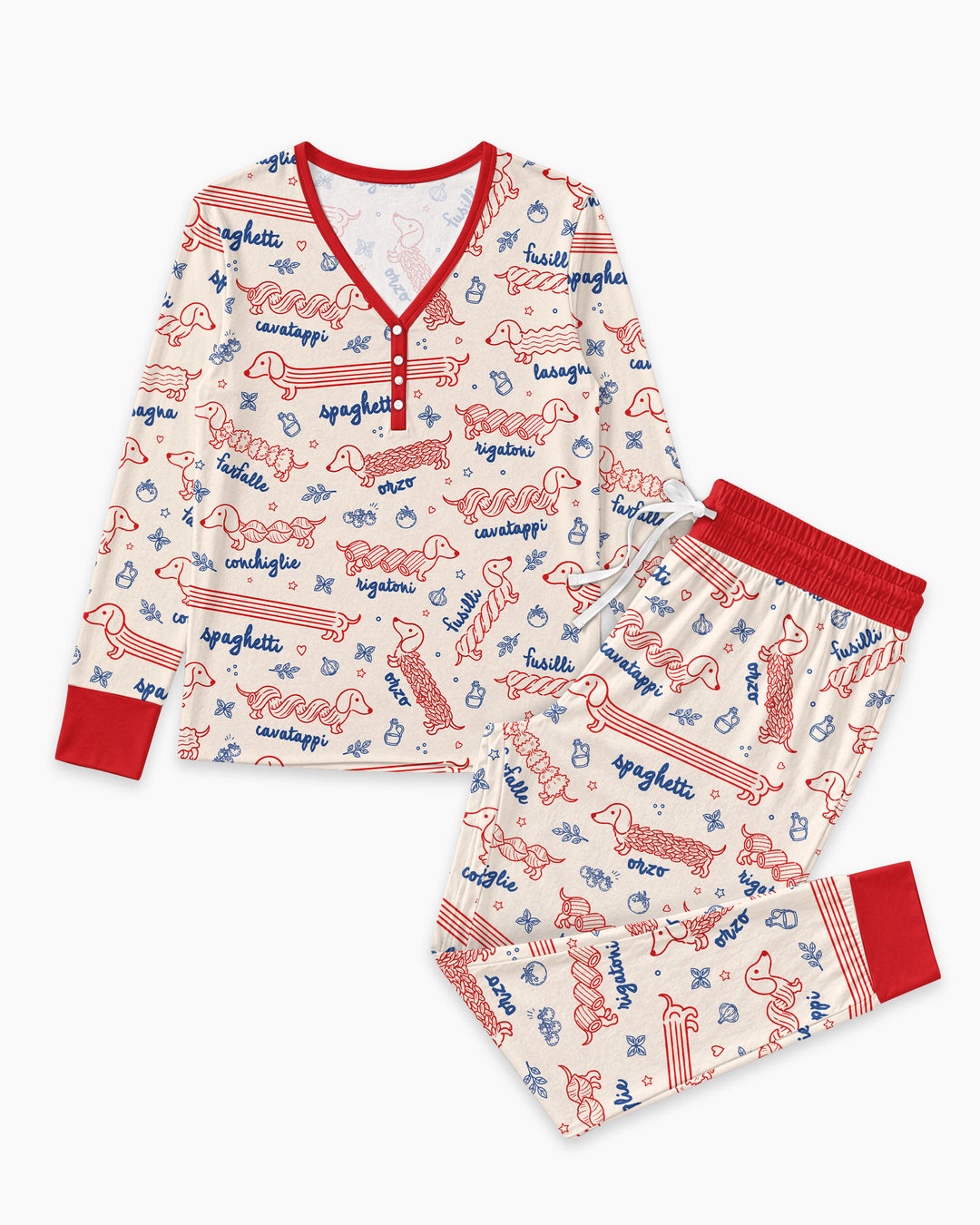Dachshund Spagetti Bamboo Women Pajama Set