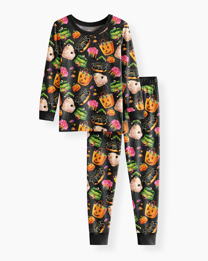 Zweiteiliges Langarm-Pyjama-Set mit Sommerfrüchten