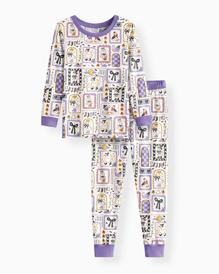 Just a Goose Halloween Bamboo Two Piece Long Sleeve Pajama Set