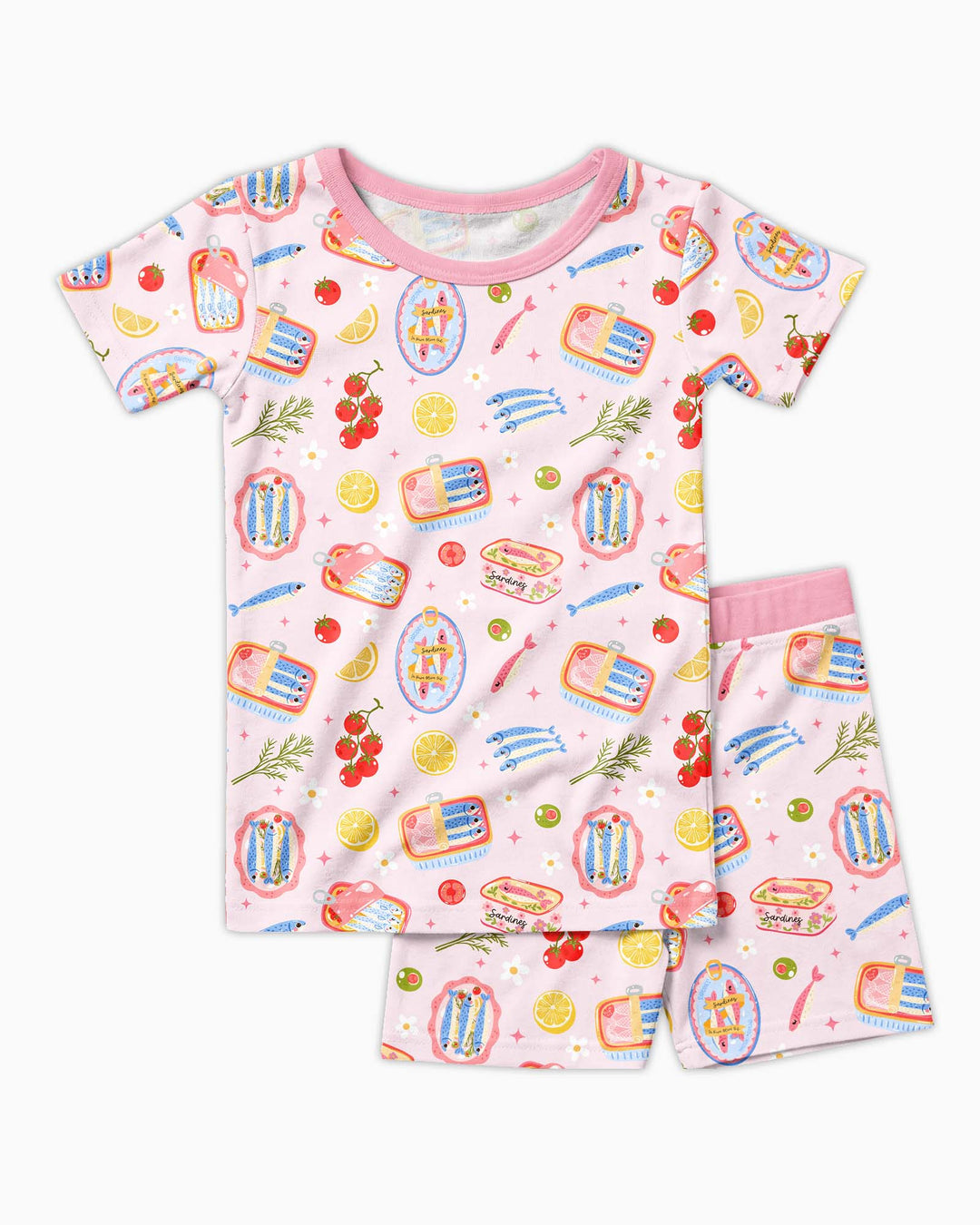 Schlafanzug-Set zweiteilig, kurze Ärmel, kurze Hose, Bambus