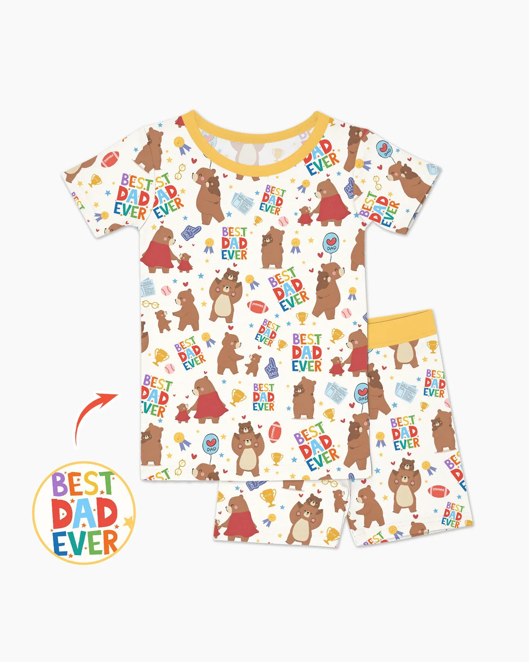Zweiteiliges Pyjama-Set mit kurzen Ärmeln und Shorts im Sommer-Design