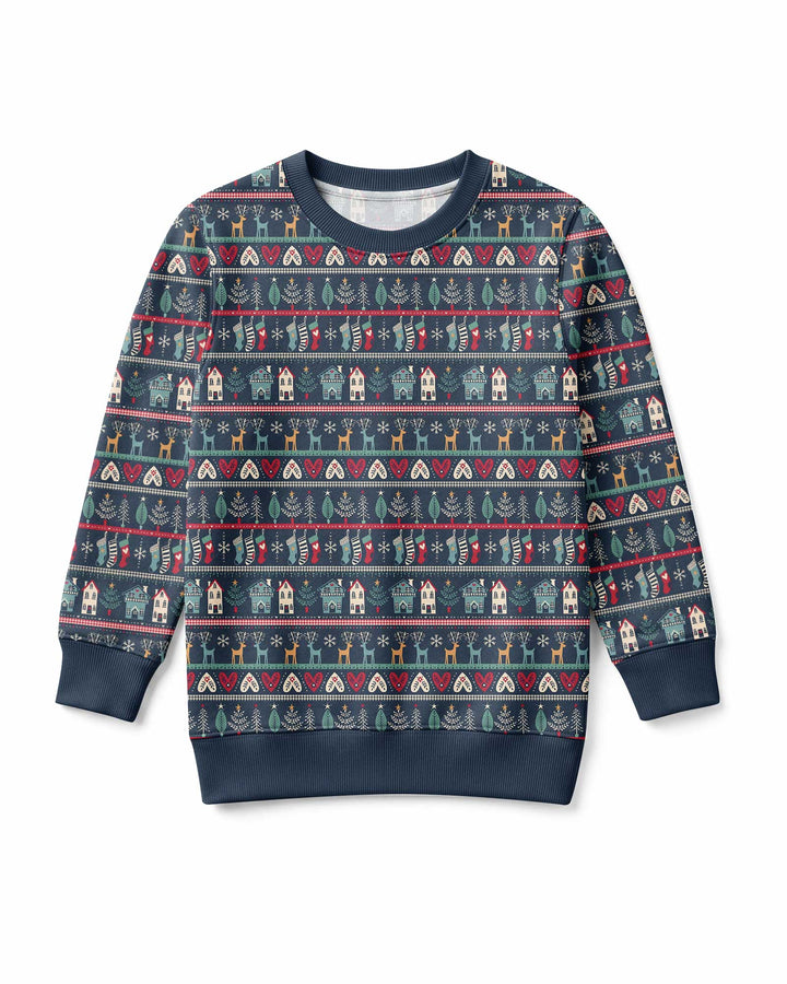 Vintage Nordic Christmas Bamboo Crewneck Sweatshirt