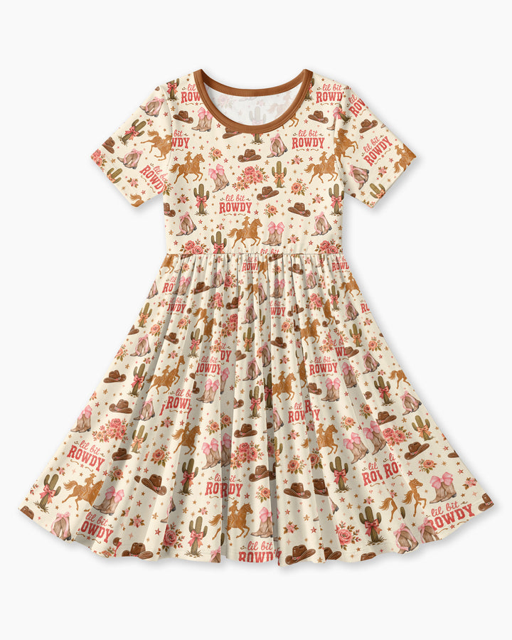 Coquette Cowgirl Lil Bit Rowdy Bamboo Twirl Dress