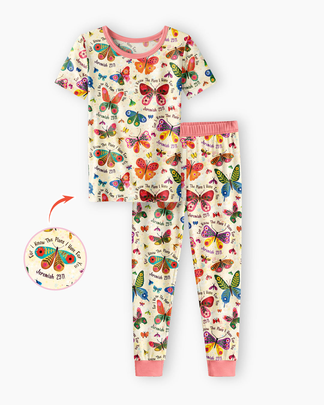 Zweiteiliges, kurzärmliges Pyjama-Set mit Marienkäfern
