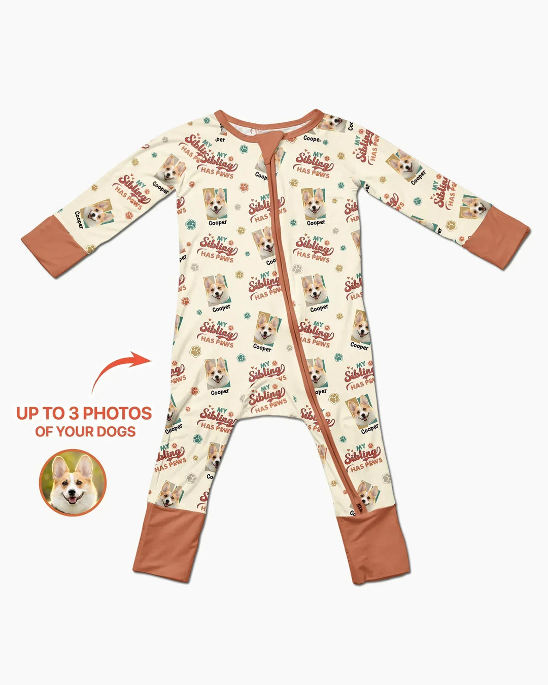Gerippte Babykleidung mit individuellem Foto - Weich &amp; Skizzenhaft