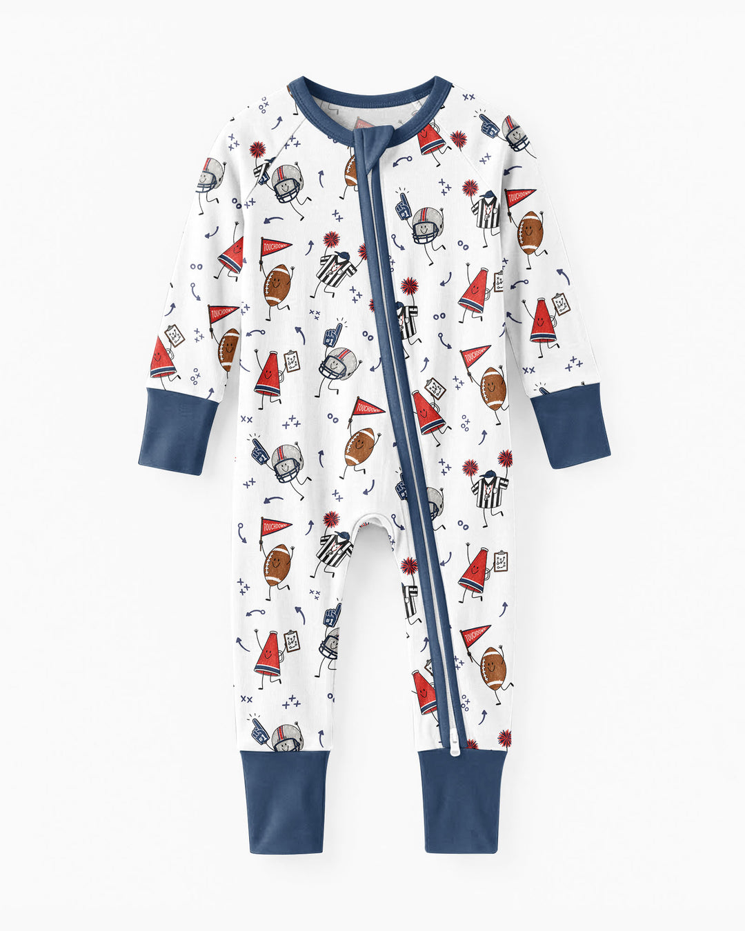 Happy Football Doodles Bamboo Convertible Zippy