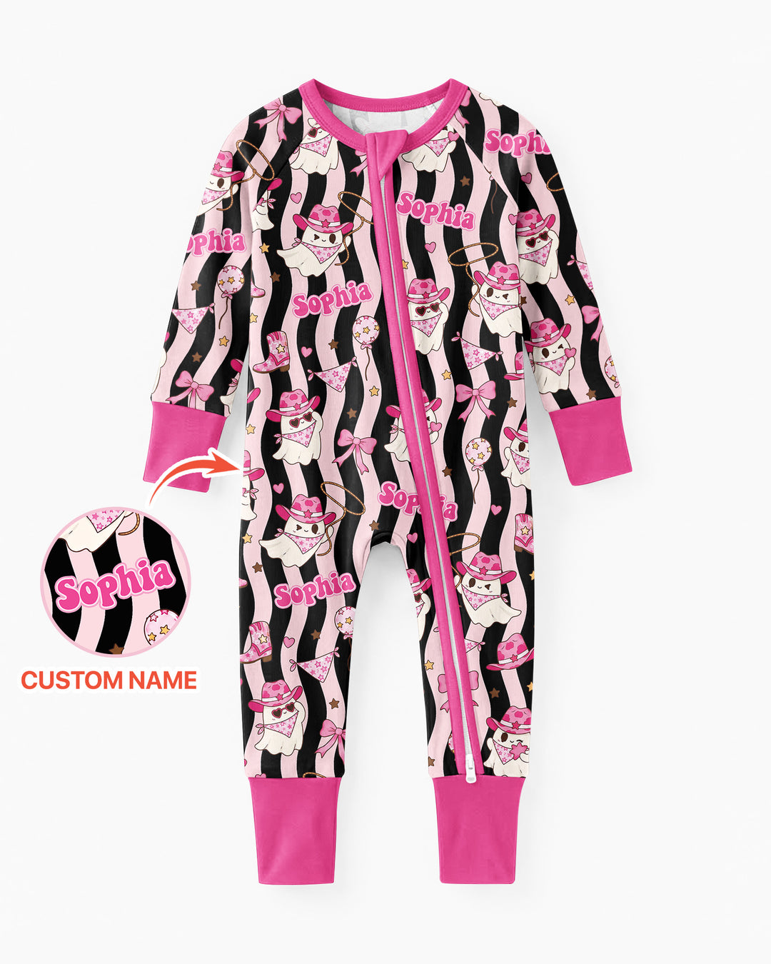Pink Cowgirl Ghost Halloween Bamboo Convertible Zippy