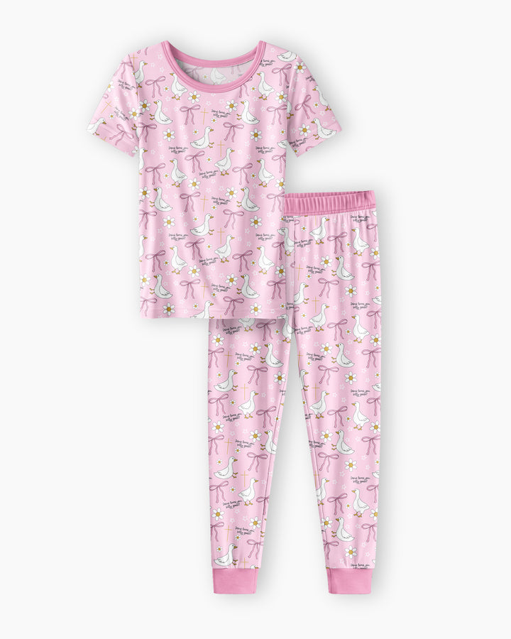 Zweiteiliges, kurzärmliges Pyjama-Set mit Marienkäfern