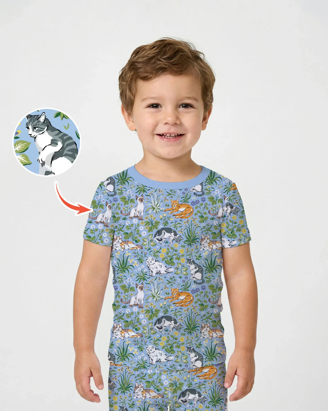 Zweiteiliges, kurzärmliges Pyjama-Set mit Marienkäfern