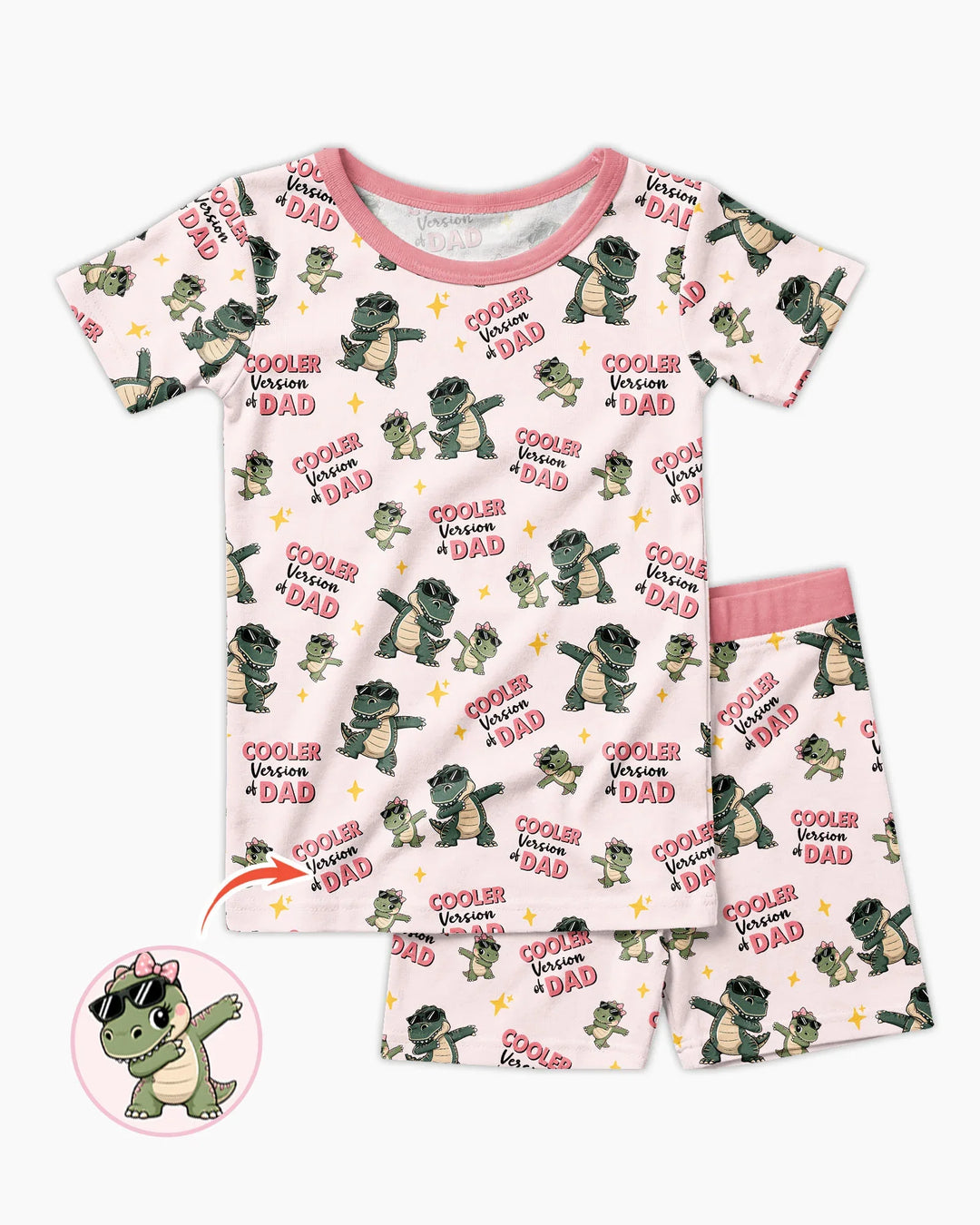 Zweiteiliges Pyjama-Set mit kurzen Ärmeln und Shorts im Sommer-Design