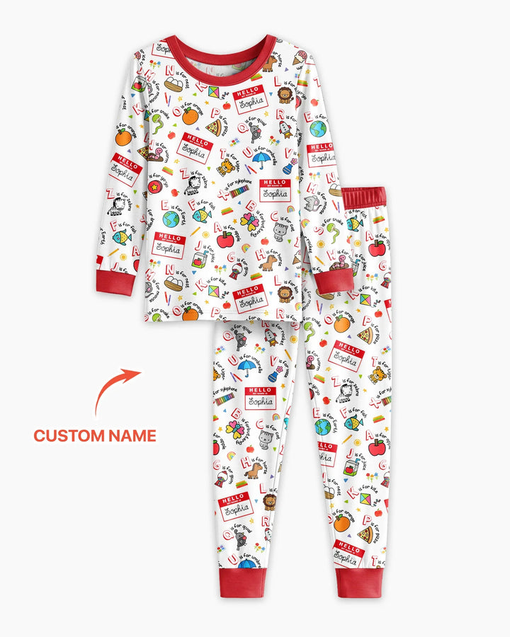Zweiteiliges Langarm-Pyjama-Set mit Sommerfrüchten