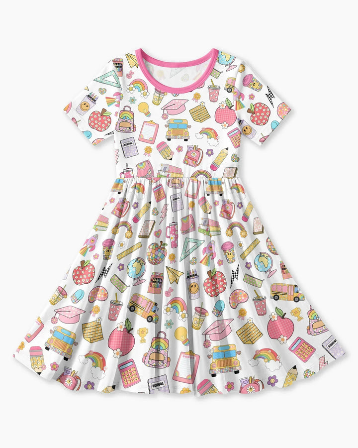 Preppy Back to School Bamboo Twirl Dress