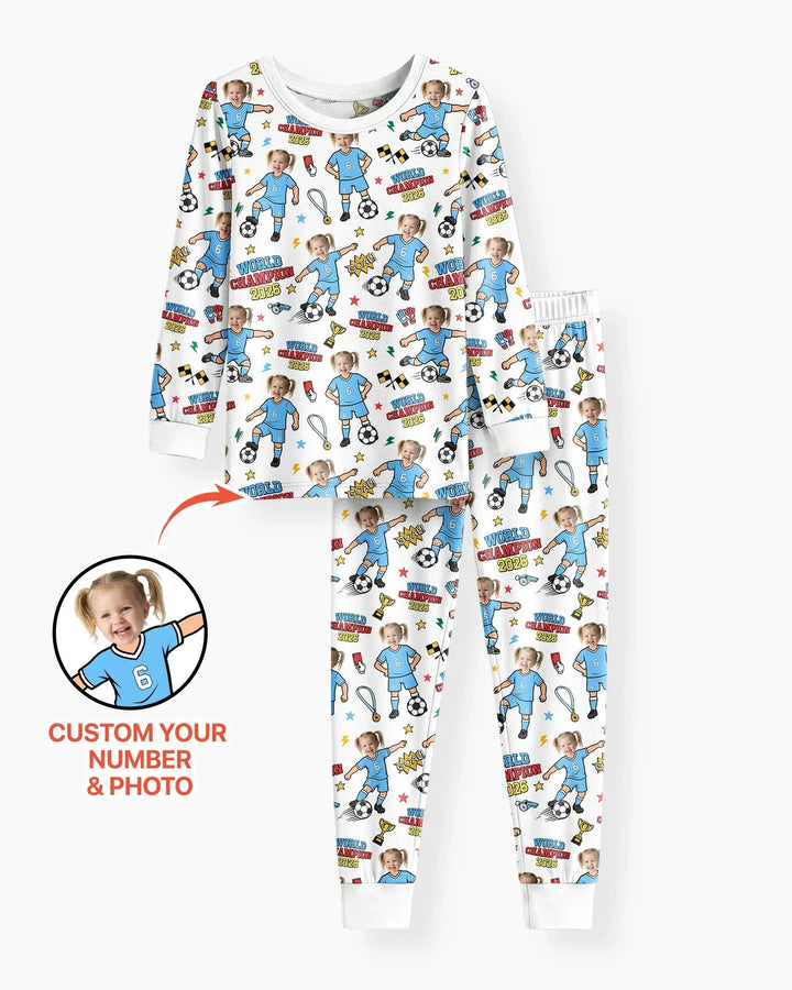 Zweiteiliges Langarm-Pyjama-Set mit Sommerfrüchten