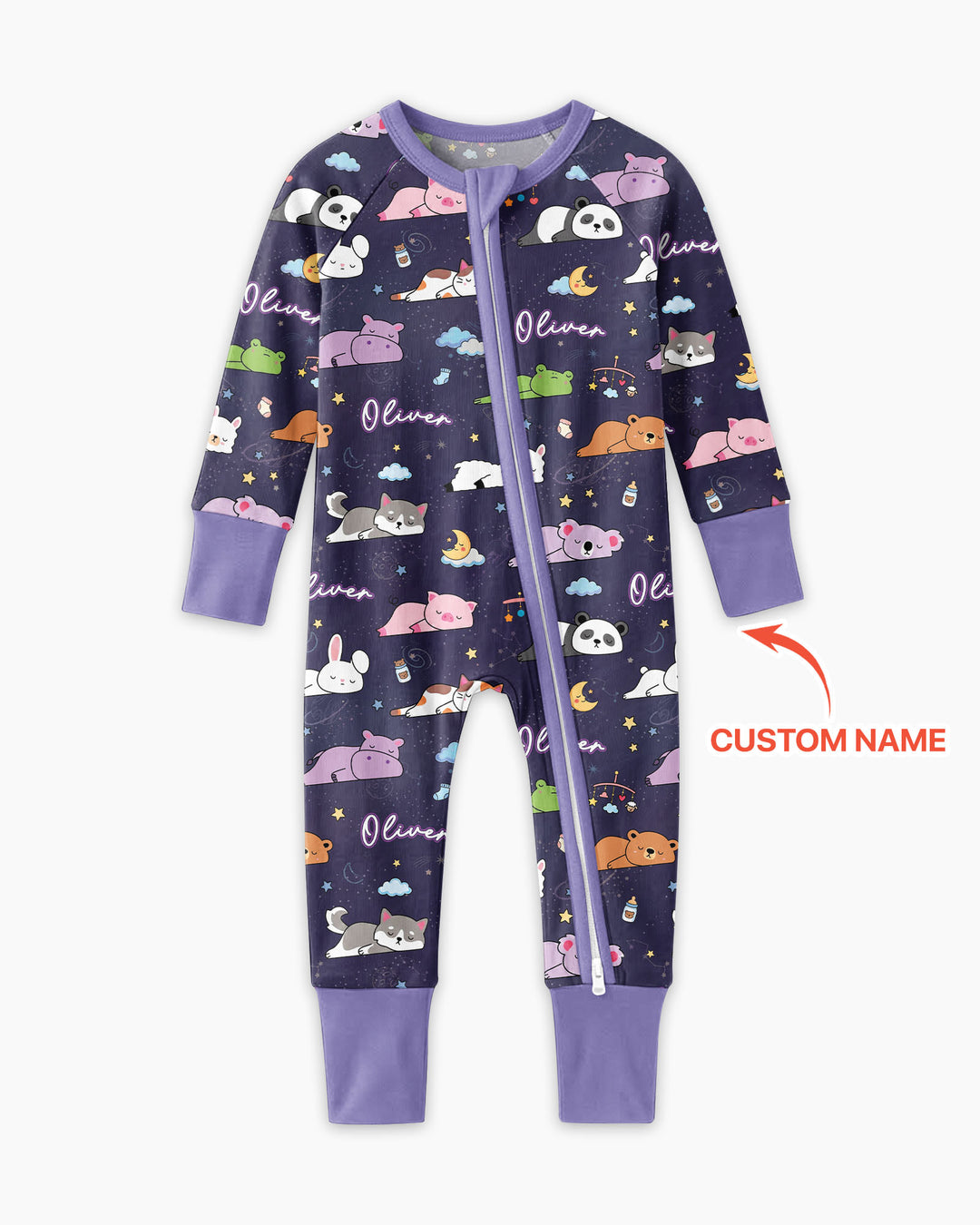 Custom Name Sleeping Cutie Bamboo Convertible Zippy