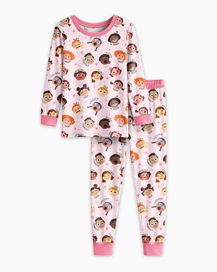 Zweiteiliges Langarm-Pyjama-Set mit Sommerfrüchten