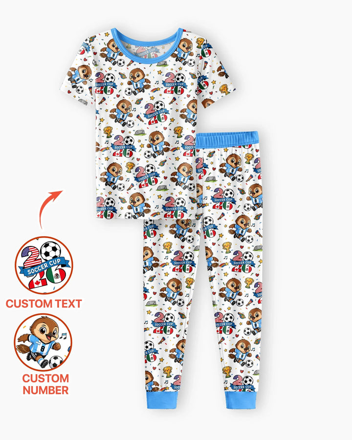 Zweiteiliges, kurzärmliges Pyjama-Set mit Marienkäfern