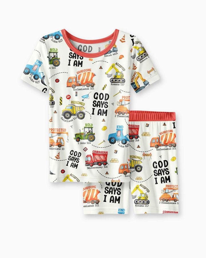Zweiteiliges Pyjama-Set mit kurzen Ärmeln und Shorts im Sommer-Design