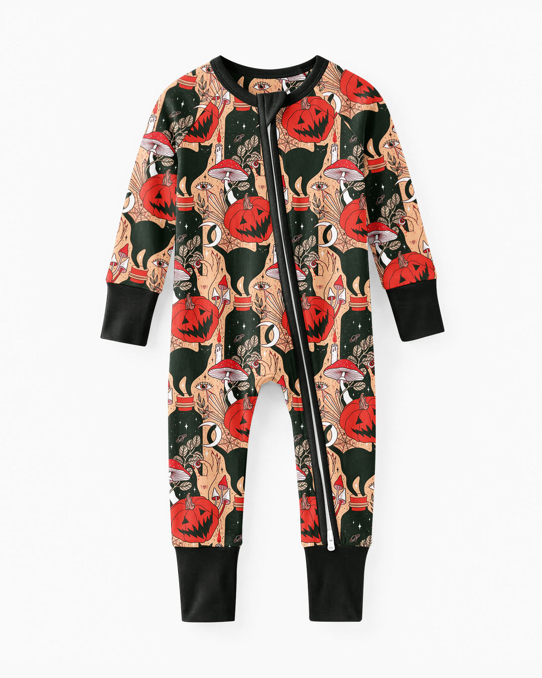 Black Cat And Pumpkin Halloween Bamboo Convertible Zippy