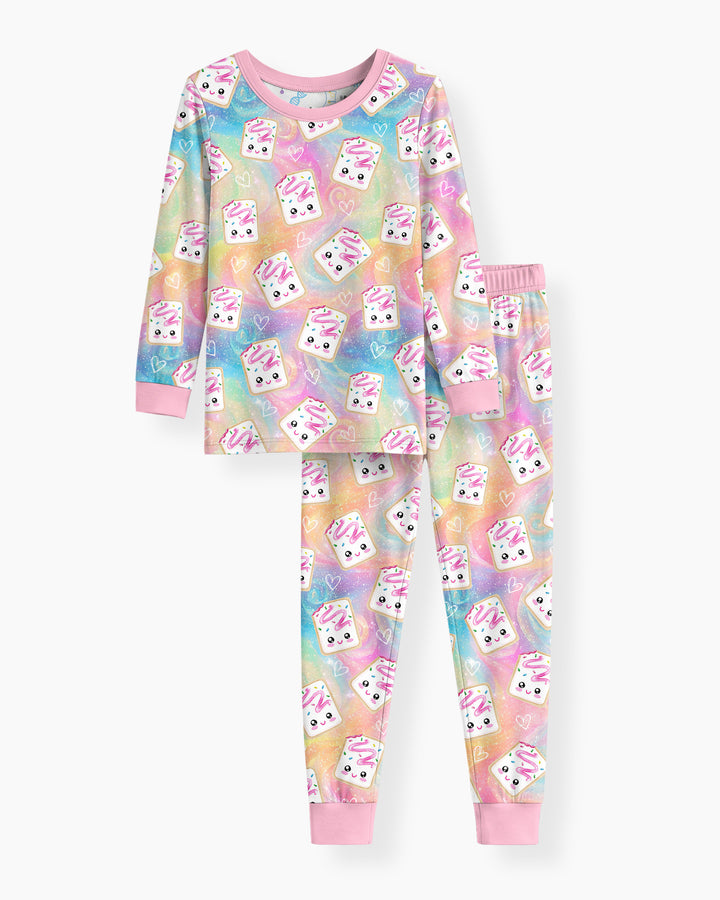 Zweiteiliges Langarm-Pyjama-Set mit Sommerfrüchten