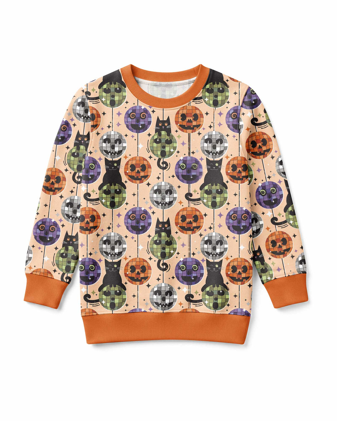 Groovy Halloween Disco Cat Bamboo Crewneck Sweatshirt