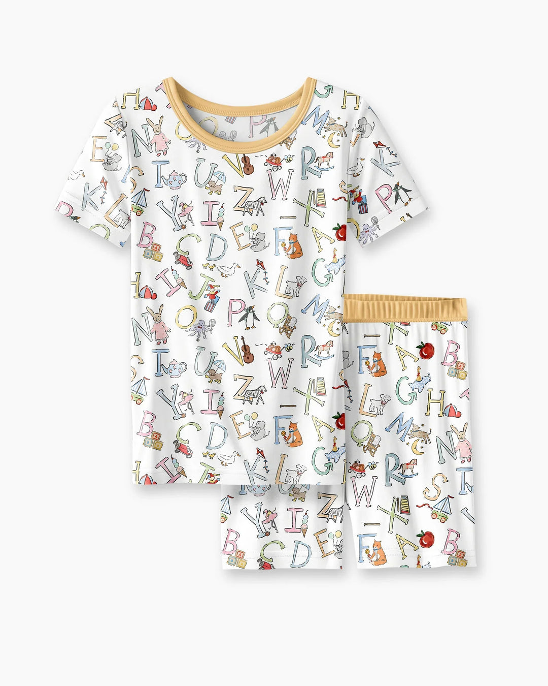Schlafanzug-Set zweiteilig, kurze Ärmel, kurze Hose, Bambus
