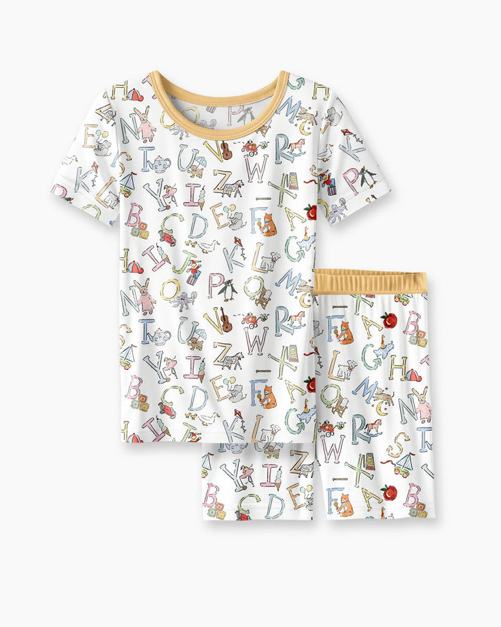 Schlafanzug-Set zweiteilig, kurze Ärmel, kurze Hose, Bambus
