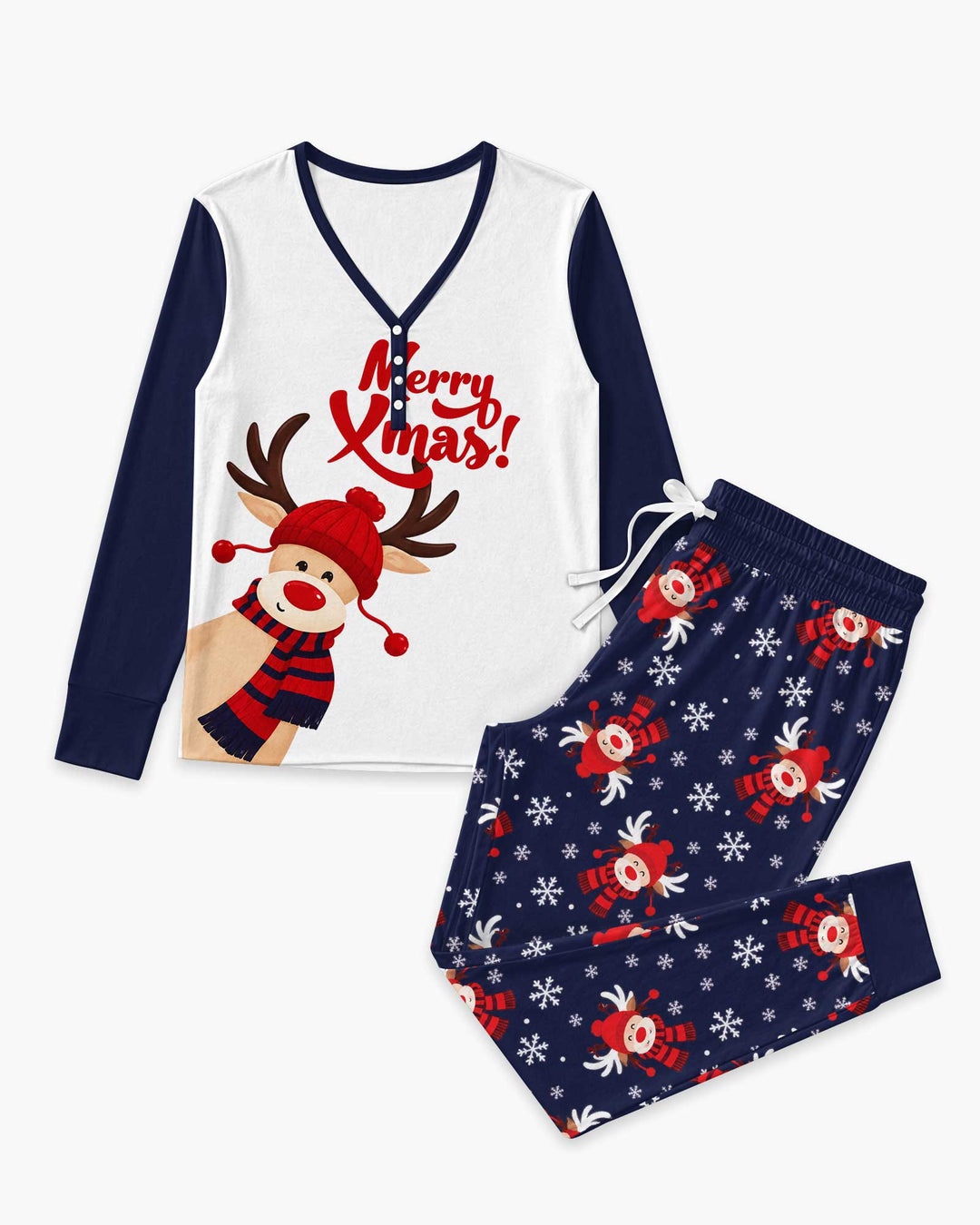 Merry Reindeer Nights Bamboo Women Pajama Set