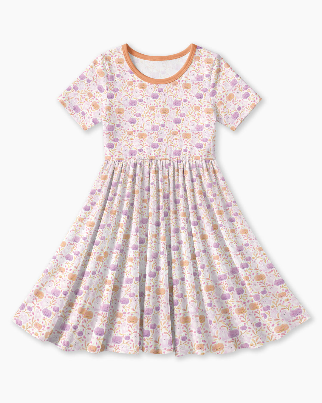 Pastel Pumpkins and Ghosts Bamboo Twirl Dress