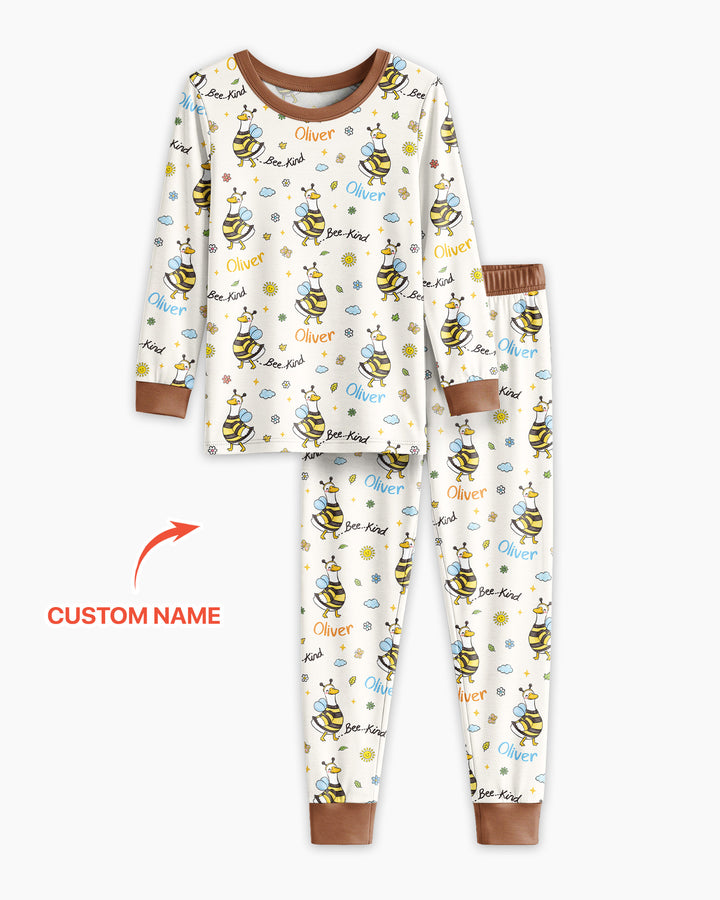 Zweiteiliges Langarm-Pyjama-Set mit Sommerfrüchten