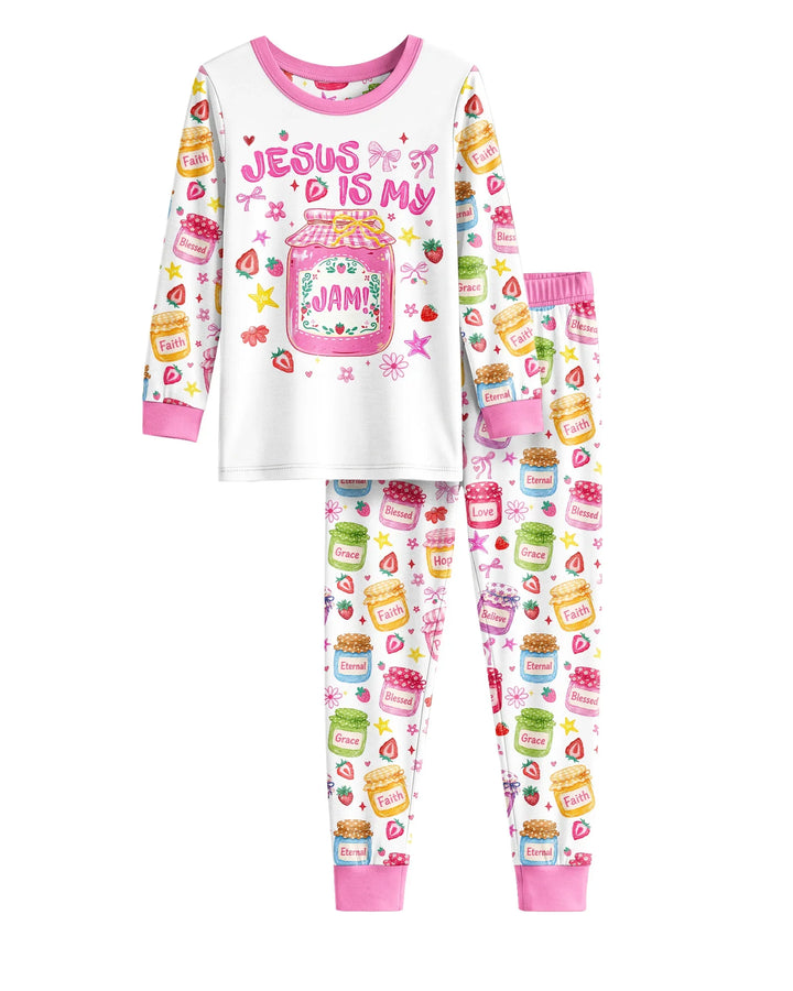 Zweiteiliges Langarm-Pyjama-Set mit Sommerfrüchten