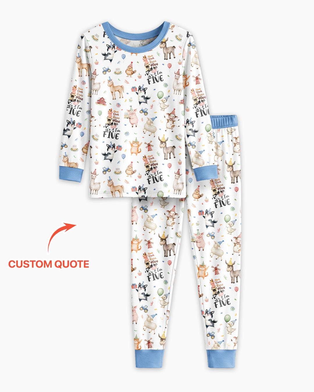 Zweiteiliges Langarm-Pyjama-Set mit Sommerfrüchten