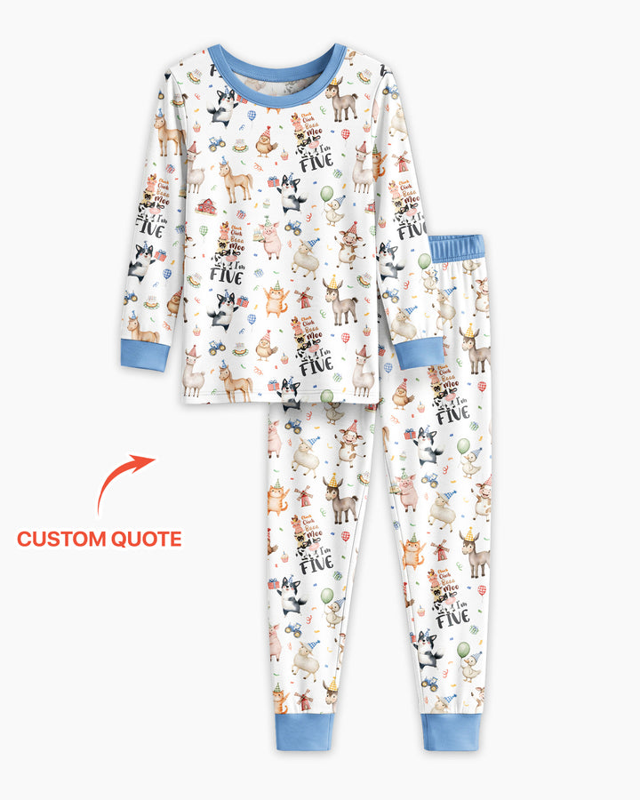 Zweiteiliges Langarm-Pyjama-Set mit Sommerfrüchten