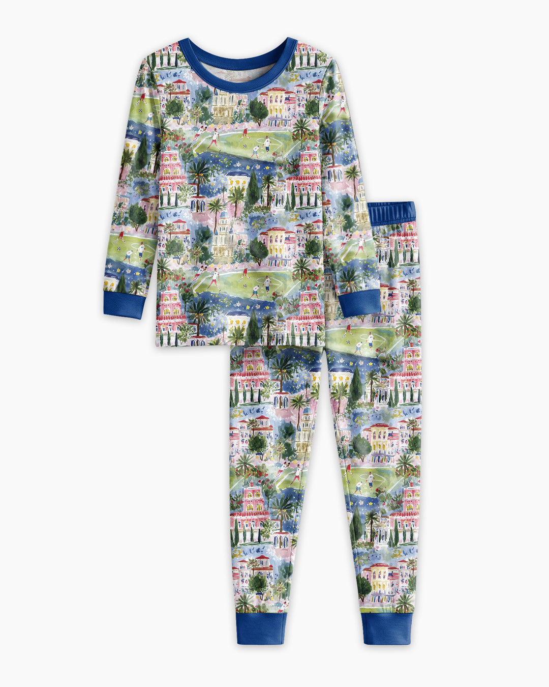 Zweiteiliges Langarm-Pyjama-Set mit Sommerfrüchten