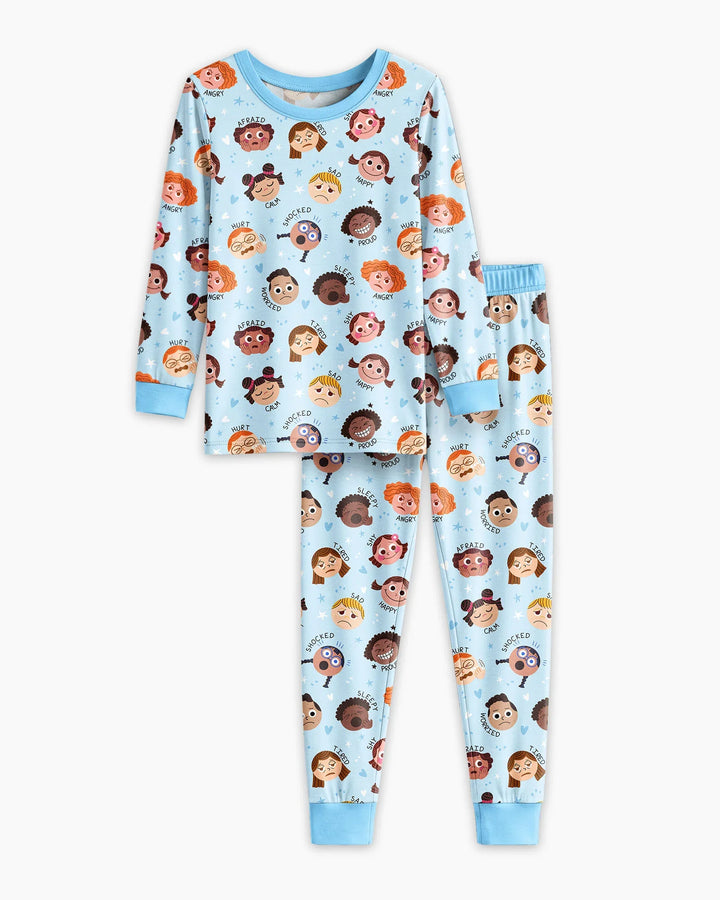 Zweiteiliges Langarm-Pyjama-Set mit Sommerfrüchten