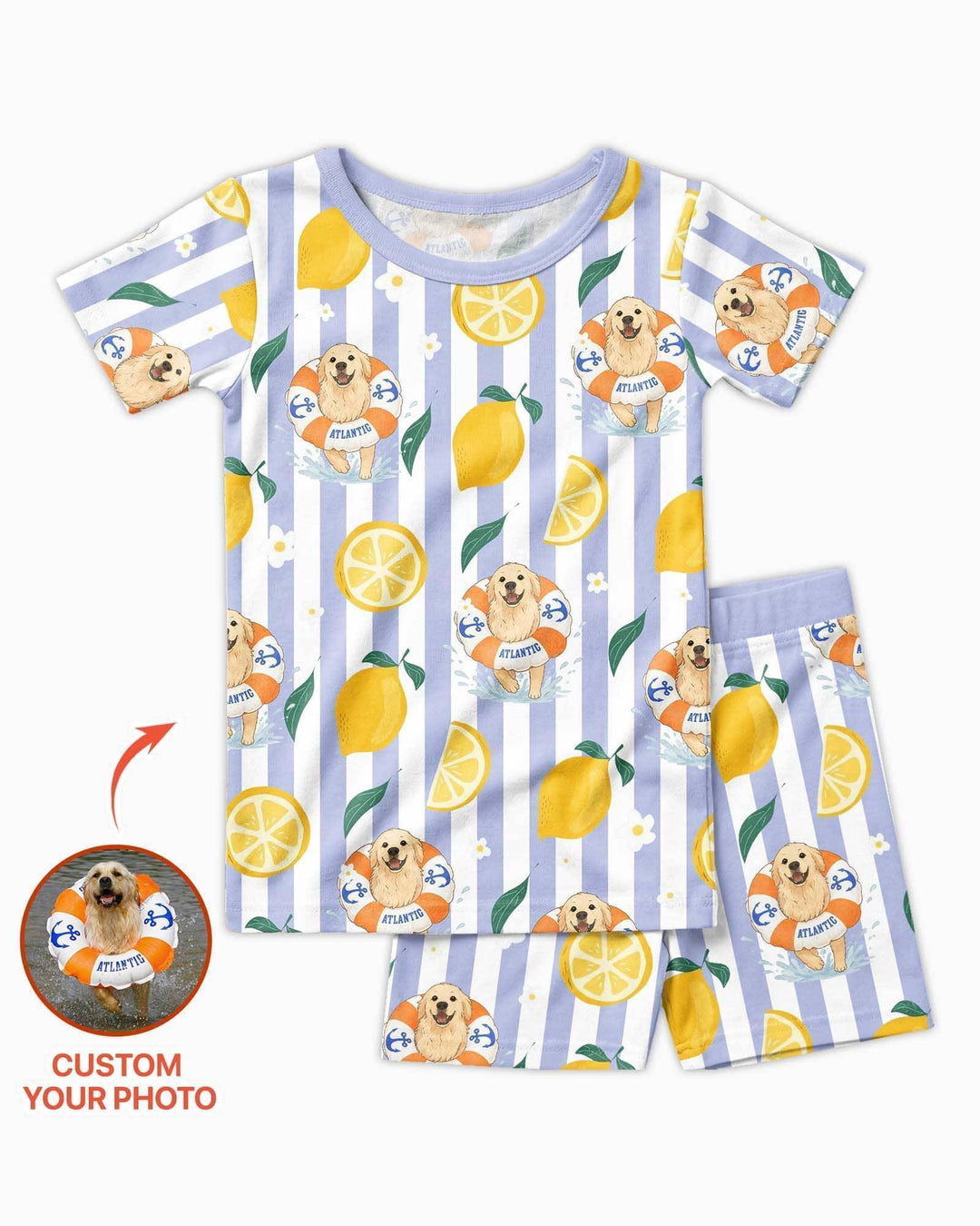 Zweiteiliges Pyjama-Set mit kurzen Ärmeln und Shorts im Sommer-Design