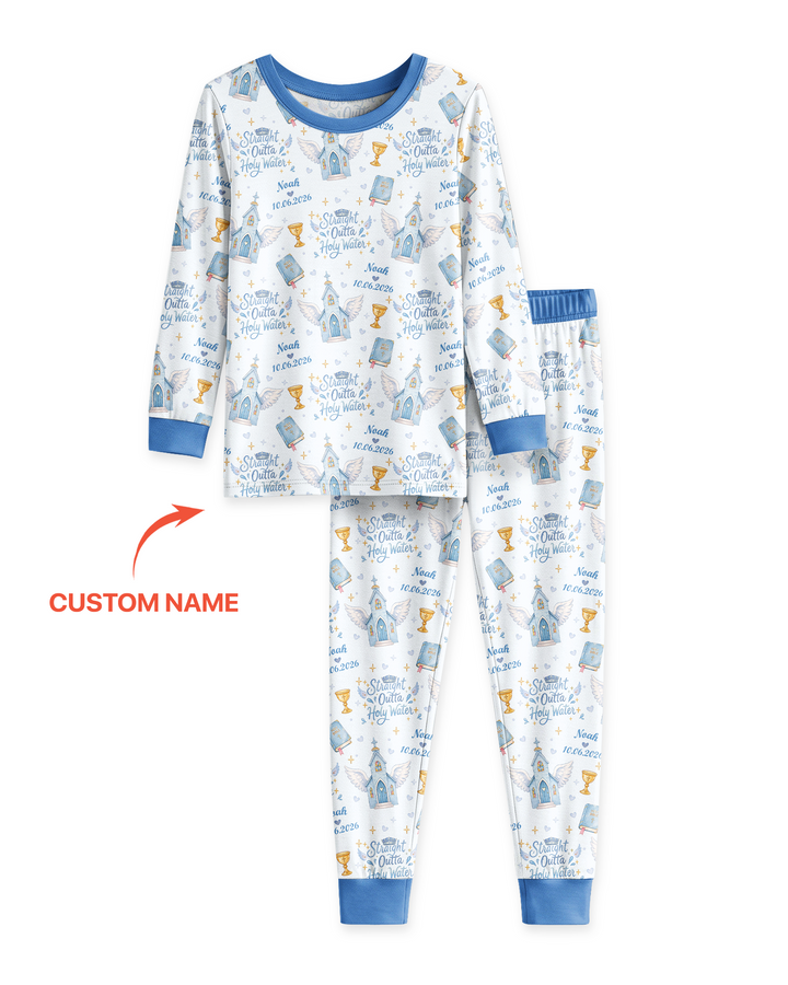 Zweiteiliges Langarm-Pyjama-Set mit Sommerfrüchten