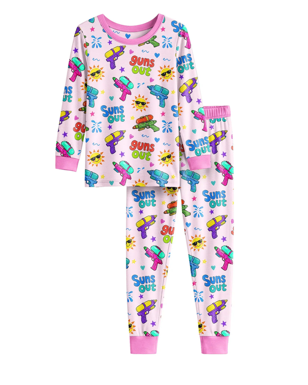 Zweiteiliges Langarm-Pyjama-Set mit Sommerfrüchten