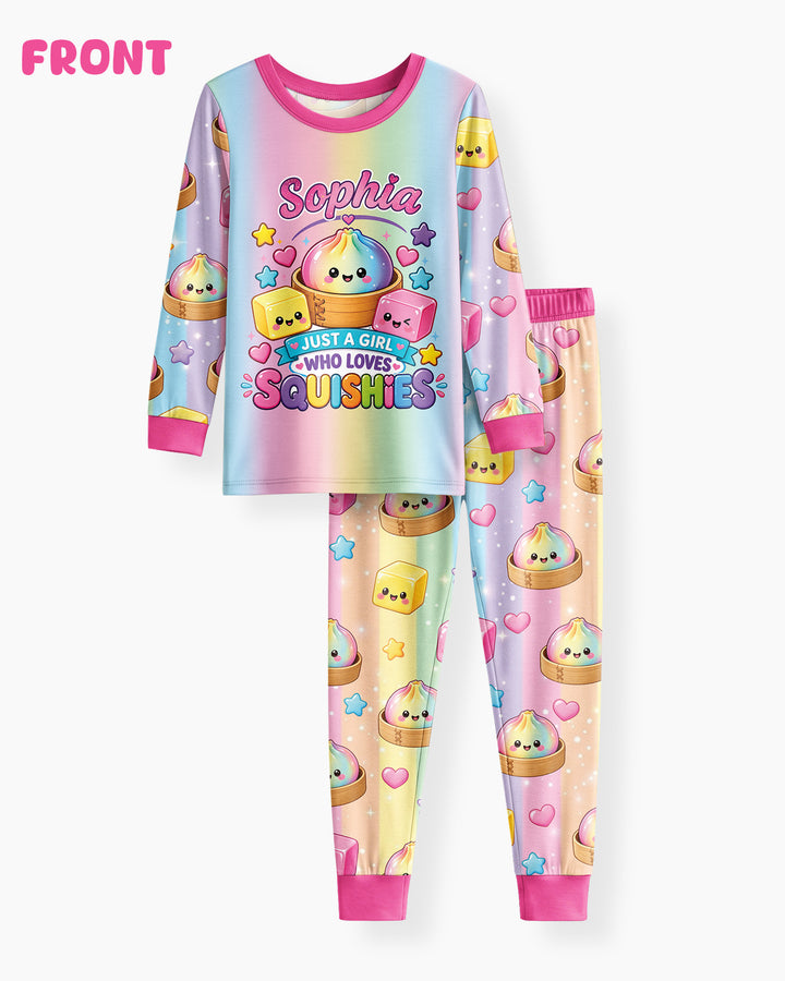Rainbow Squishy Dreams Bamboo Two Piece Long Sleeve Pajama Set