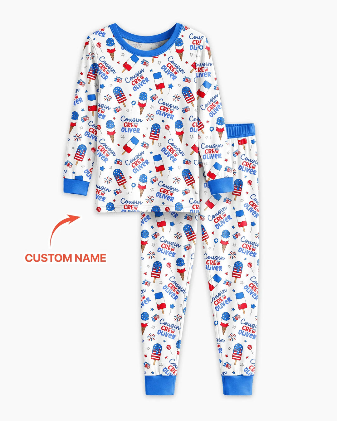Zweiteiliges Langarm-Pyjama-Set mit Sommerfrüchten