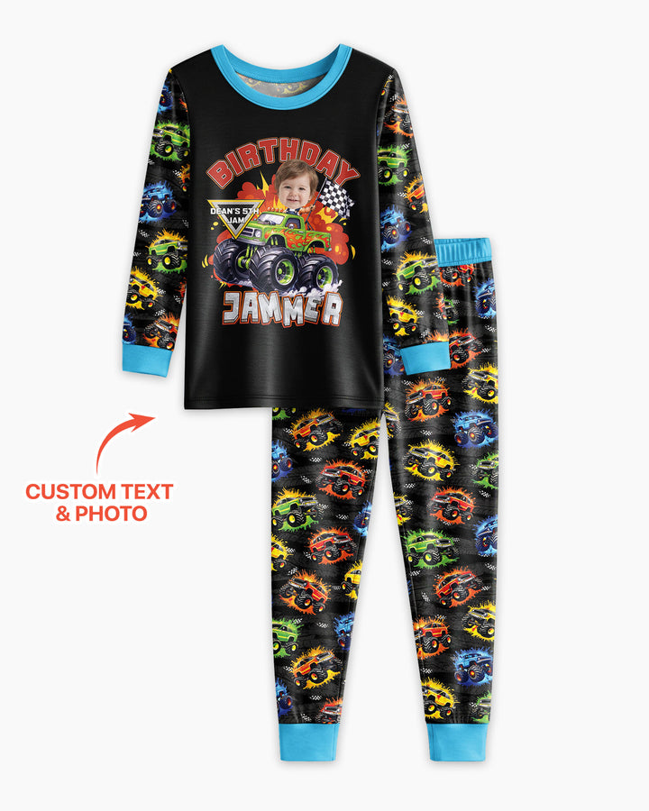 Birthday Truck Rally Bamboo Two Piece Long Sleeve Pajama Set