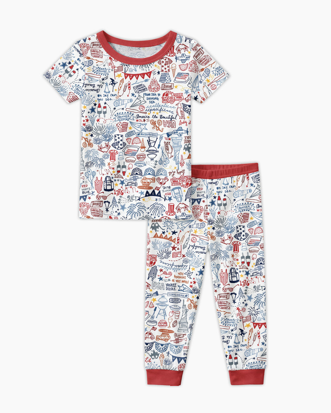 Zweiteiliges, kurzärmliges Pyjama-Set mit Marienkäfern