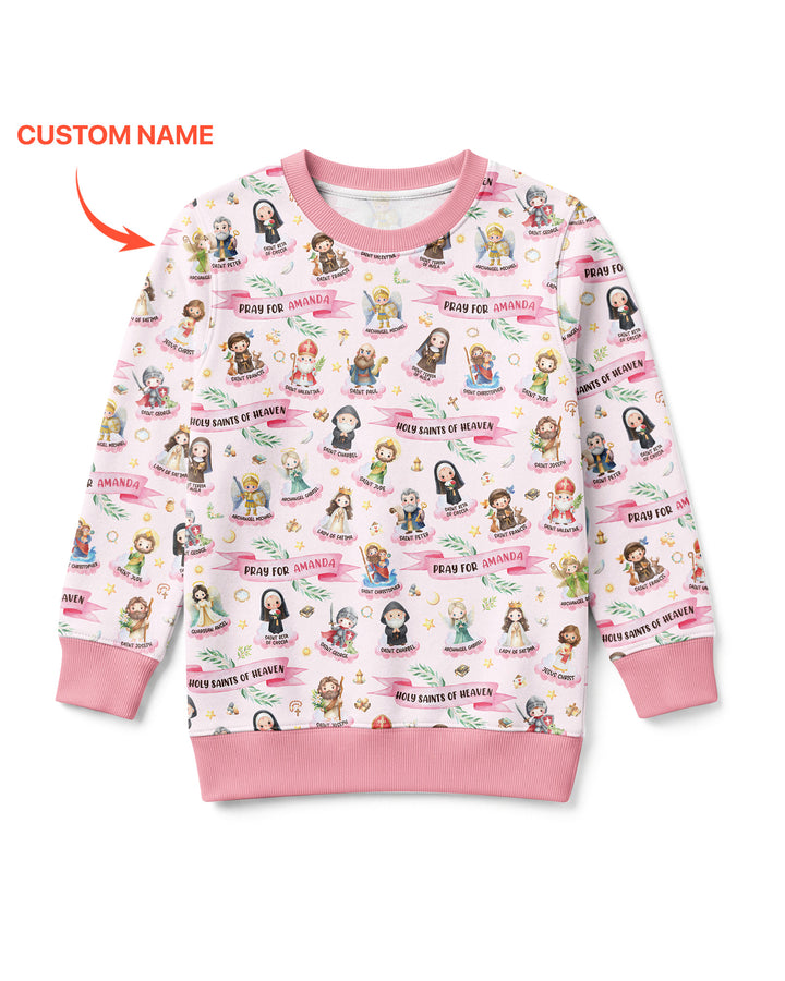 Holy Saints of Heaven Custom Name Bamboo Crewneck Sweatshirt
