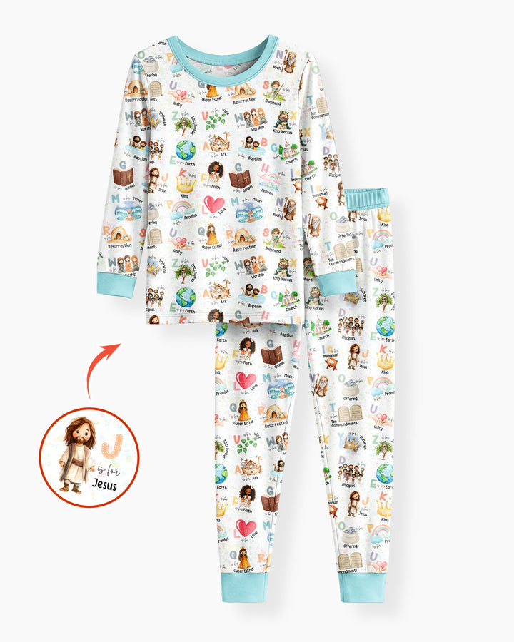 Zweiteiliges Langarm-Pyjama-Set mit Sommerfrüchten