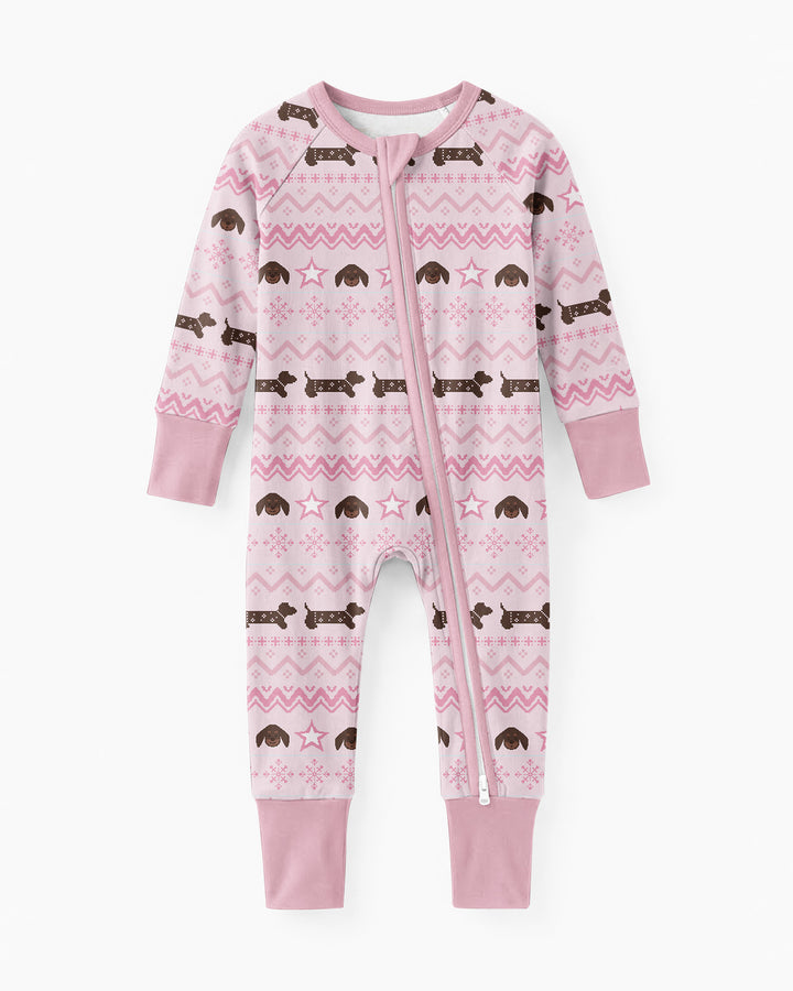 Dachshund Winter Fair Isle Bamboo Convertible Zippy