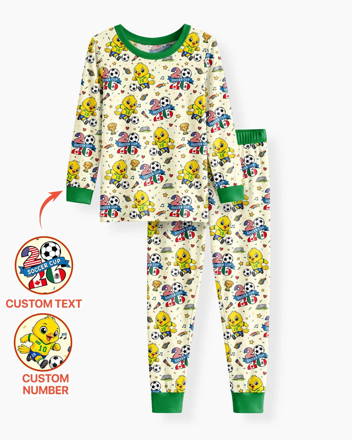 Zweiteiliges Langarm-Pyjama-Set mit Sommerfrüchten