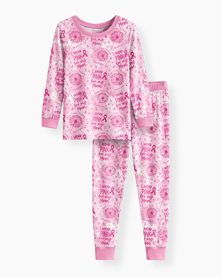 I Wear Pink For My Mom Bamboo Two Piece Long Sleeve Pajama Set
