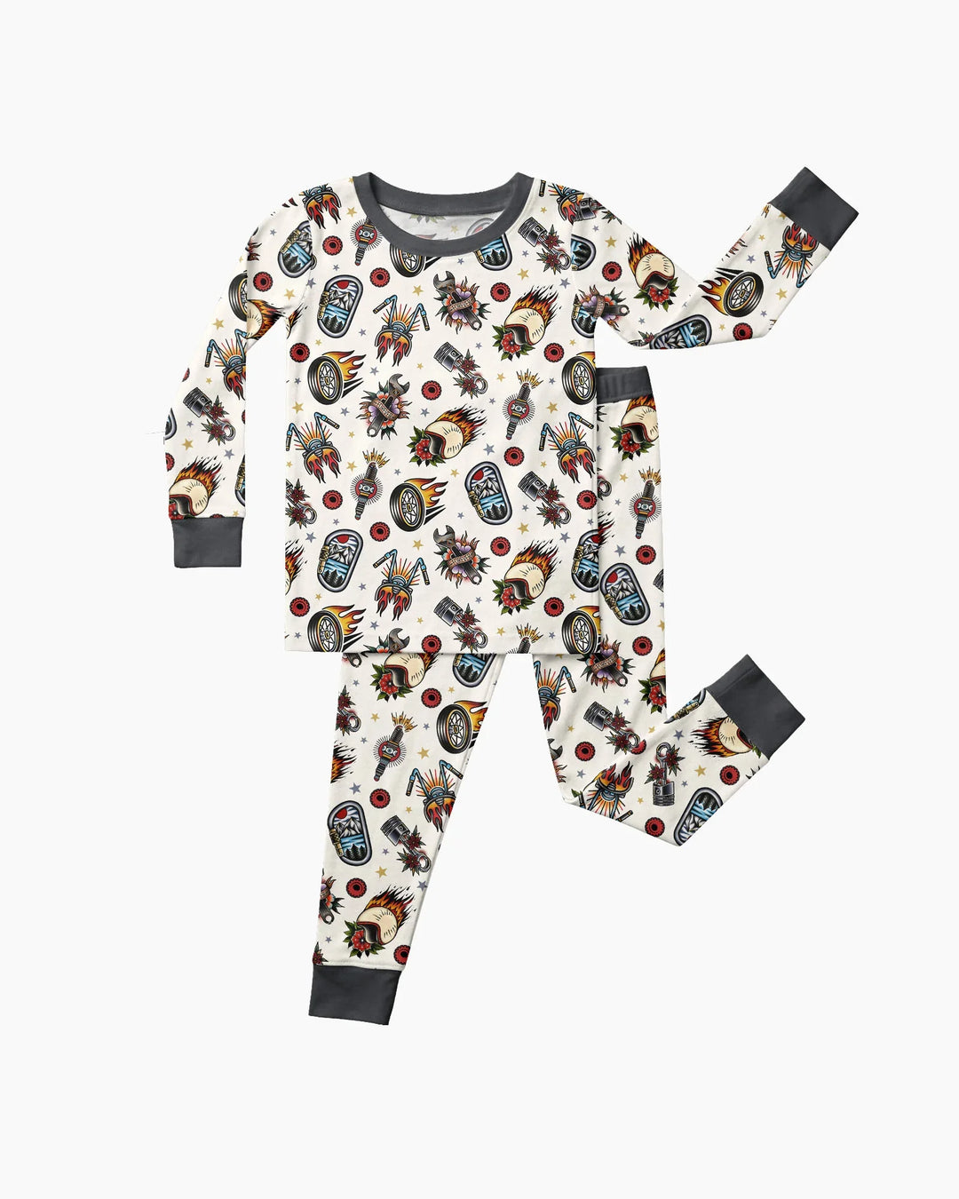 Zweiteiliges Langarm-Pyjama-Set mit Sommerfrüchten
