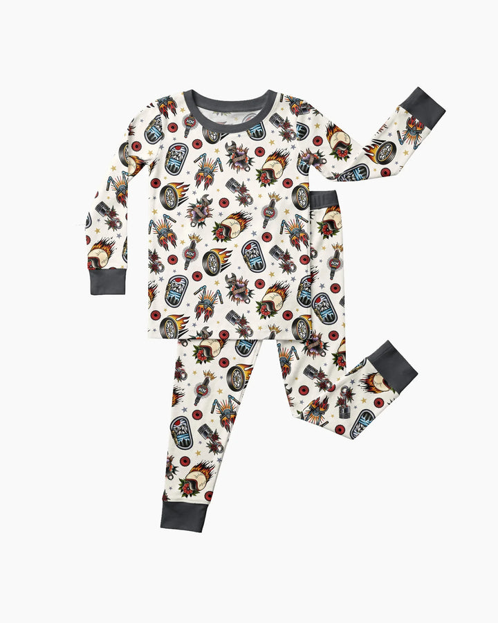 Zweiteiliges Langarm-Pyjama-Set mit Sommerfrüchten