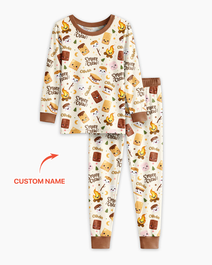 Zweiteiliges Langarm-Pyjama-Set mit Sommerfrüchten