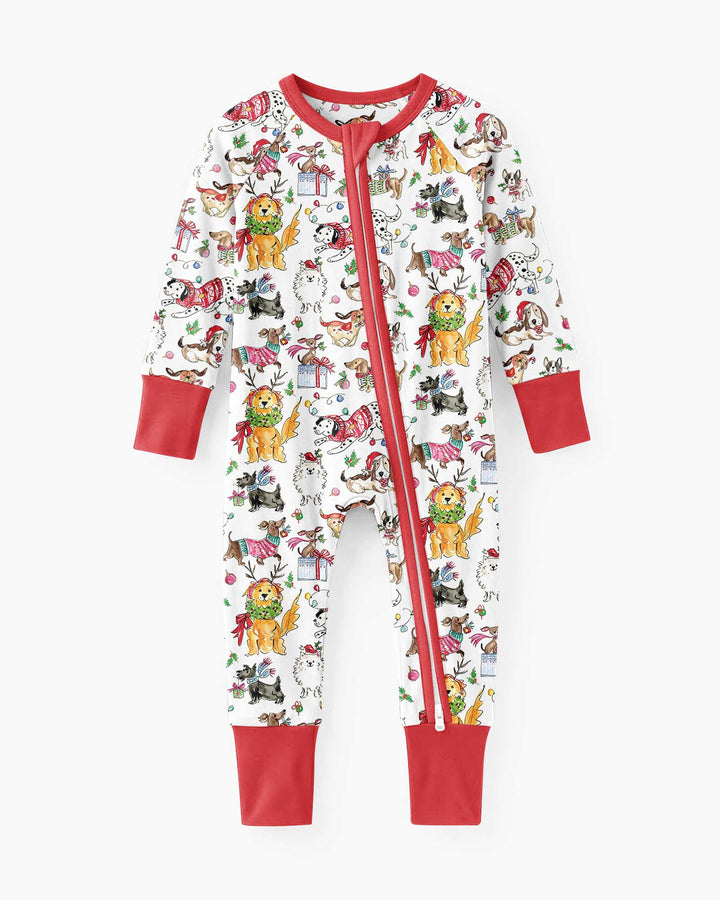 Festive Christmas Pups Bamboo Convertible Zippy